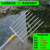 수중 작살총 촉 고무줄 해루질 민물 바다 스피어건 물고기 장어 스테인레스 스틸 머리 행, 칠치장어 작살 + 4m 장대(줄 보내기)