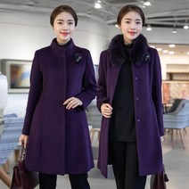 모슬린 엄마옷 알파카 울 폭스퍼코트 EJC112110 마담 미시옷 중년여성의류 빅사이즈 50대 60대여성옷