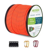 4mm 반사 파라코드 로프 40.6 m 나일론 내부 낙하산 코드 스풀 포함 7 가닥 유틸리티 캠핑 하이킹 팔찌 및 랜야드용 (아미 그린)166664, Orange