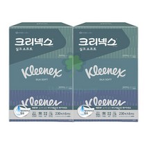크리넥스 실크소프트 미용티슈 천연펄프 2겹 250매, 230매, 12개