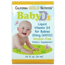 캘리포니아 골드 뉴트리션(CGN) 유아용 비타민D3 400IU 액상 10ml 2병