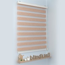 도담블라인드 빛차단율 70-80%의 고급스러운 우드룩 느낌의 원단으로 제작된 내추럴 콤비블라인드 오렌지 가로 80 cm