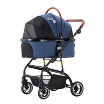몬스펫 벨로 프리미엄 분리형 접이식 강아지 고양이 유모차, 블루