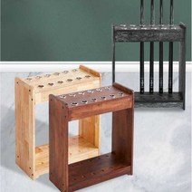 큣대 보관함 선반 포켓볼 당구거치대 디스플레이 다이, 원목  - 사다리꼴 10구멍 (흰색)