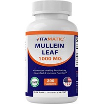 Vitamatic 뮬레인 잎 1000mg 200 캡슐, 단일상품개, 200캡슐