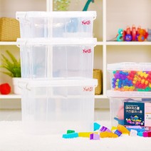 베이비 몬테소리 교구 가베 블록 정리함 장난감 투명 플라스틱 잠금장치 박스 3종, 선택2-20L