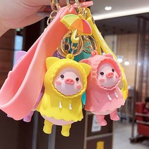 디아픽 4color 귀여운 동물 키링 돼지 열쇠고리 가방장식고리 캐릭터 자동차 열쇠장식, 퍼플우비