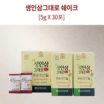 생인삼 그대로 쉐이크 6년근인삼 생인삼쉐이크 환절기건강즙 금산인삼 5gx30포+쇼핑백포함, 60포, 5g