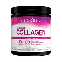 네오셀 슈퍼 콜라겐 타입 1&3 무향 Neocell 200g 파우더, 1개, 7온스(1팩)--