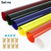 조명필터 조명용 컬러 종이 젤라틴 필터 Selens 6 pcs 4050cm 젤 빨간 대, 없음