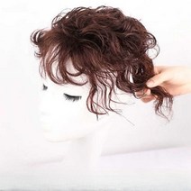 엄마가발 조각 정수리 부분 중년 노인 여성 셋팅펌, 상세 페이지 참고, 머리꼬리연장 25CM-브라운블랙