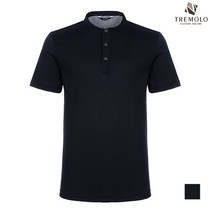 인디안 TREMOLO 솔리드 헨리넥 코튼 반팔 티셔츠__TRNASVY2441