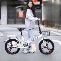 접는자전거 성인용 폴딩 전동 초경량 세발 자토바이, (싱글스피드) 화이트스탠다드 20인치