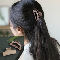 반묶음 집게핀 2p 베이지 코코아 헤어핀쇼핑몰 큐빅머리핀 반묶음머리핀 대왕집게핀 여아리본핀 헤어악세사리쇼