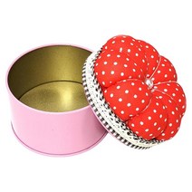 봉제 도구 공예 바느질을위한 보관 상자가있는 다기능 핀쿠시 핀쿠시, 면, 빨간색