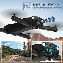 미니 드론 헬리콥터 JJRC H71 접이식 폴더블 원격 제어 1080P HD 카메라 WIFI FPV 광학 흐름 포지셔닝 RC Quadcopter Toy, [03] White-2 Batteries