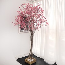 수피아 자작나무 인조목 조화나무 실내조경 인테리어소품, 7.라인벚꽃 핑크, 1600mm, 사방형