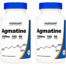 agmatine sulfate 1000mg 120캡슐 - 캡슐당 500mg, 240캡슐(2병)