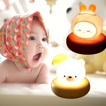 투제이유니버스 귀여운 동물 캐릭터 LED 무드등 3단 밝기조절 조명 충전식 취침등 수면등 아이방 유아방, 투제이유니버스 귀여운동물캐릭터LED무드조명, 핑크래빗, 투제이유니버스 본상품선택