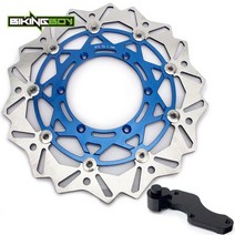 bikingboy 320mm 앞 브레이크 디스크 디스크 로터 브래킷 rm 125 96-09 rm 250 96-12 drz 400 s 00-09 drz 400 e 00-08 01 s, 파란색 디스크 브래킷