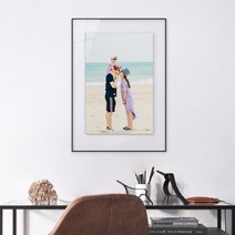 슬림 알루미늄 액자 B2, 실버, (고리)세로형, 출력물포함