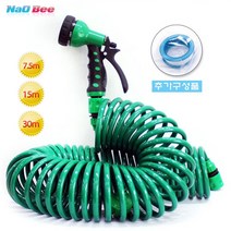 NaOBee 꼬임없는 베란다 스프링 호스 풀 세트 + 테프론테이프, 30m