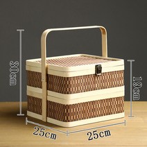 라탄바구니 한강공원 예쁜도시락통 휴대용의자 캠핑준비물 캠핑요리 피크닉용품 과실주, 14.정사각형 이중 라지