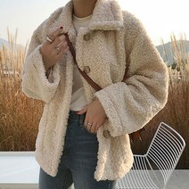 뽀글이 하프코트 자켓 겨울 아우터 학생 두꺼운 재킷