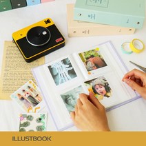 인스탁스 스퀘어 코닥 포토프린터 미니샷 레트로3 폴라 앨범, 일러스트북 스퀘어 - 블루