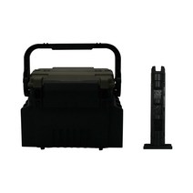 새싹리빙 낚시 채비 태클박스 로드스탠드 세트, 태클 카키블랙+로드 블랙