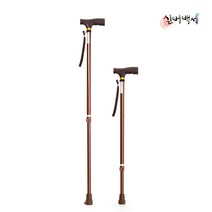 지팡이 고령자용지팡이 노인지팡이 보행보조기 실버백세 DH-101, 브라운, 1개