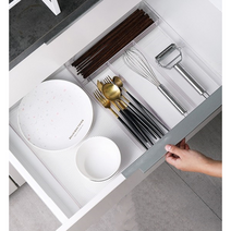 [식약처 인증] 사이즈 조절 투명 PET 서랍 수납 정리함