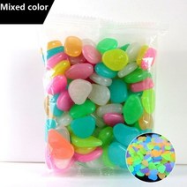 빛나는 자갈 마당 돌 어둠 속에서 정원 산책용 물고기 탱크, 600Pcs, Mixed color