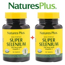 (1+1) 네이처스플러스 하이포텐시 셀레늄 디 알파 토코페롤 비타민E GTF크롬 200mcg 90정 2팩
