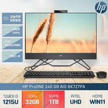 HP 240 ProOne G9 AIO 6K7Z7PA 12세대 i3 -1215U 윈11홈 24인치 올인원 PC, i3-1215U/32GB/SSD1TB/WIN11홈