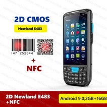 판매 안드로이드 핸드 터미널 PDA 하니웰 바코드 스캐너 1D 레이저 QR 휴대용 데이터 수집기 4G NFC, 08 2D E483 NFC_02 UK