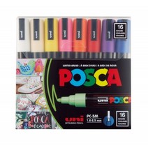 [미쯔비시] - 유니 포스카 UNI POSCA 수성마카펜 세트, PC5M16C