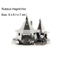 조립 만들기 3d 퍼즐 입체 키트 아이큐 금속 에펠탑 지구본 따서 메탈 장난감 큐브 골든 스니치 DIY 3D 클래식 레트로 자동차 모델 성인용 도구 직소 선물, 없음, Rubeus Hagrid Hut