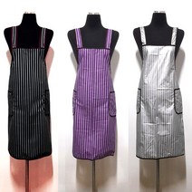 스트라이프 메쉬 H형 방수앞치마, 중, 블루