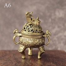향로 촛대 청동 제사 제기 제례용 향대 황동 pocket lotus jiuding incense burner 중공 향 mini incense burner, 에이6