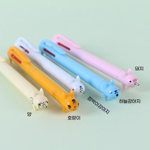 스탠딩 동물 캐릭터 볼펜 5종 [특이한 신기한 예쁜볼펜 판촉 삼색 3색 펜 국산볼펜], 랜덤발송, 상세설명 참조