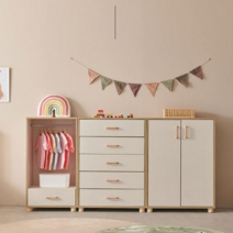 켄트 키즈 오픈 서랍장 옷장 행거, C3661 오픈서랍옷장600