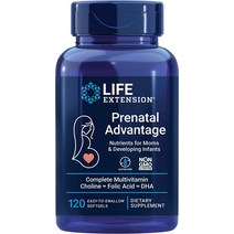 Life Extension Prenatal Advantage 보충제 - 임산부를 위한 종합적인 산전 비타민 - DHA가 함유된 건강한, 한개옵션1, 한개옵션0