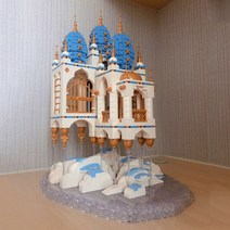 시티 스트리트 뷰 MOC 다이너 앤티크 컬렉션 모듈러 스카이 캐슬 모델 블록 브릭 쇼핑몰 코너 우체국, 04 SkyCastle