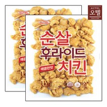 판매자 햇살누리 상품 오뗄 순살 후라이드 치킨 매콤한맛 1kg x 2개