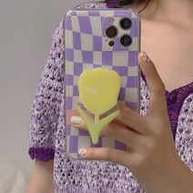 에이와이 에폭시 디저트 꽃 스마트톡 귀여운 그립톡, 옐로우 튤립