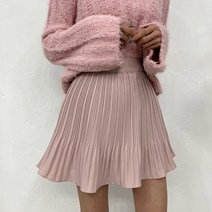 미메이드유 / 사계절 허리밴딩 잔주름 플레어 미니 스커트 치마바지