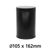 R082 UV 인쇄 가능 원형 은색 흰색 검정틴케이스 틴케이스 깡통 제관 깡통케이스 금속포장 필통 틴캔 철캔 포장용기 굿즈 인쇄, 검정(높이 16.2cm)