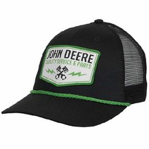 존디어John Deere 트윌 메시 백 트러커-블랙-Os 블랙 One Size