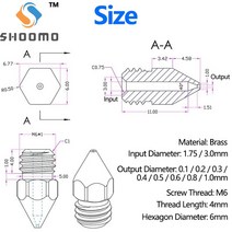 3D프린터부품 Anet A8 Makerbot MK8 Creality CR-10 S4 S5 Ender 3 3Pro 5 청소 도구 키트 용 압출기 황동, 02 1.75-0.2mm_03 10Pcs